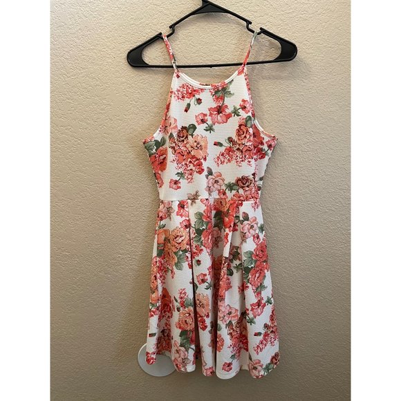 Haute Mode Size M Floral Flower Dress Pull On Pleated Skirt Sleeveless Summer - Picture 3 of 16
